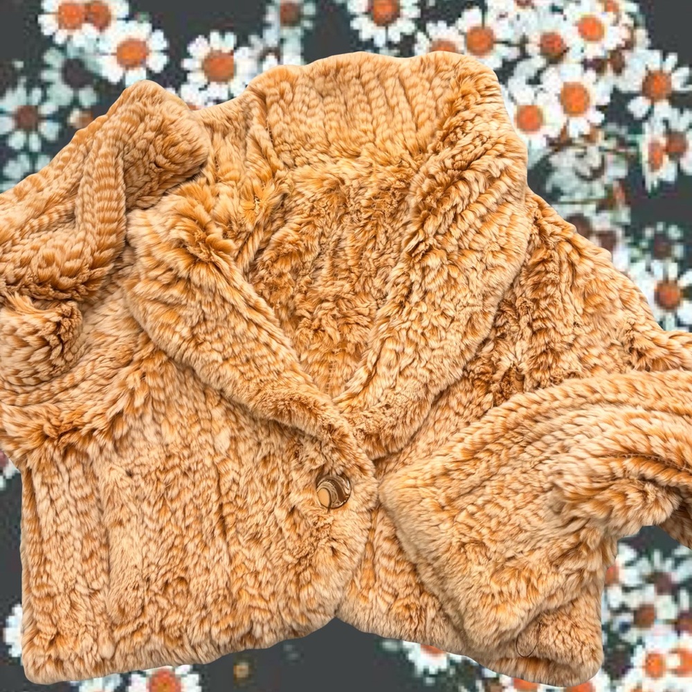 Tan and Orange Teddy Jacket Plush Warmth